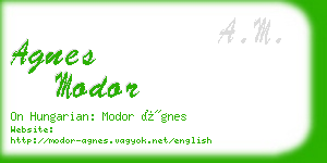agnes modor business card